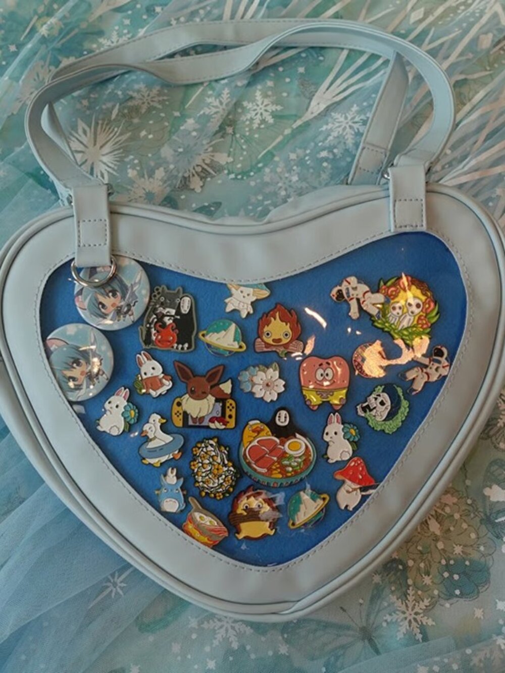 BLUE Heart Shaped Ita Bag, Crossbody Ita Bag, Anime Cosplay Shoulder Bag